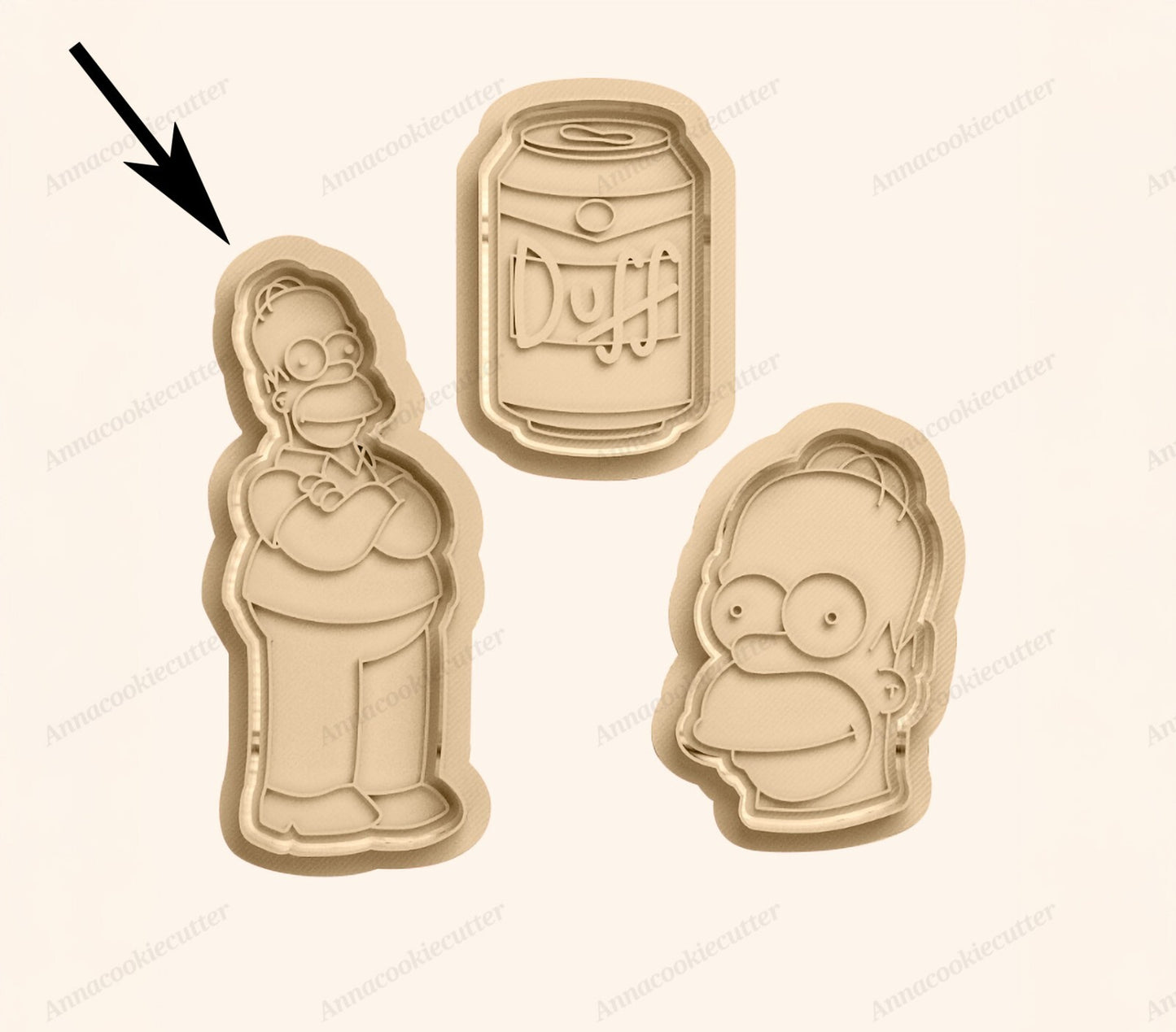 Formine Taglia Biscotti I Simpson, Homer, Duff, Testa di Homer Cookie Cutter