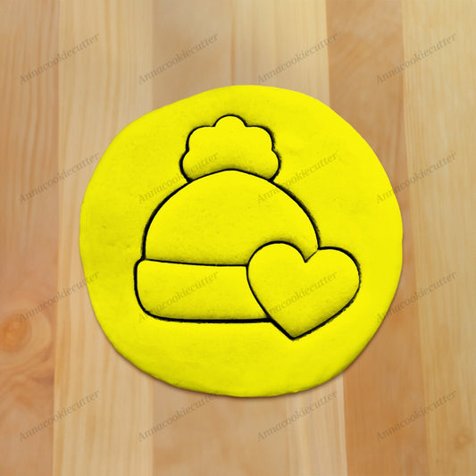 Formina per Biscotti a Forma di Cappello Invernale con Cuore Cookie Cutter