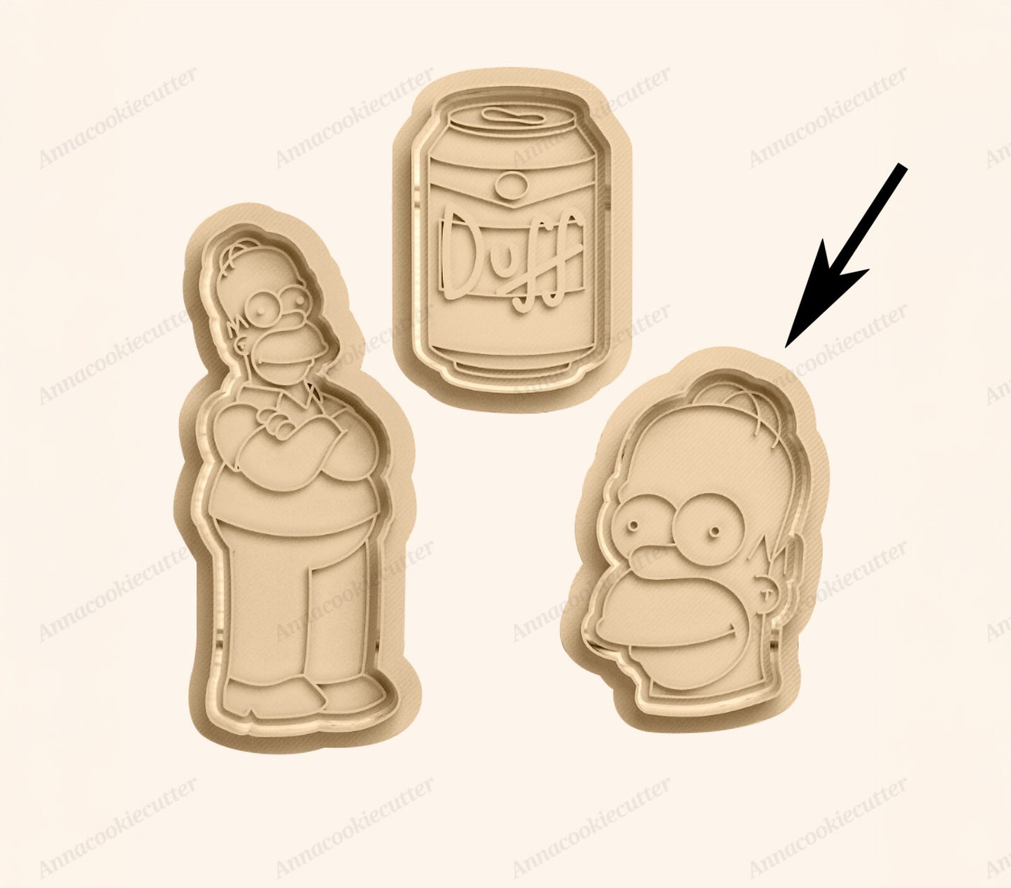 Formine Taglia Biscotti I Simpson, Homer, Duff, Testa di Homer Cookie Cutter