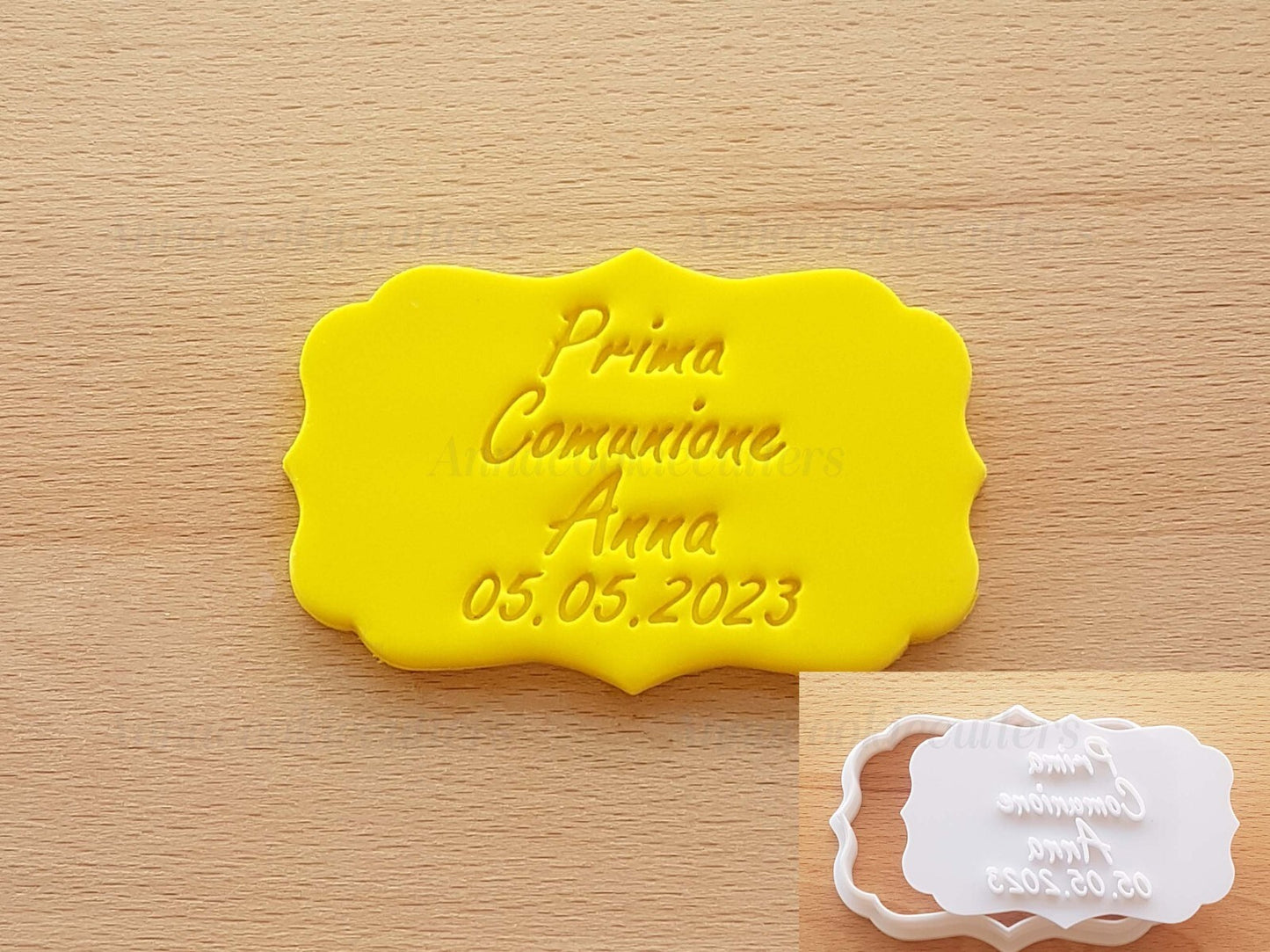La Mia Prima Comunione Formine Per Biscotti Personalizzati Nome E Data 10x6 cm