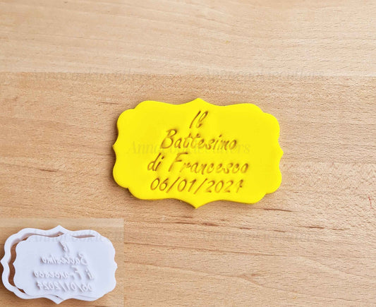Il Mio Battessimo Tagliabiscotti Personalizzabile Formine Per Biscotti 10x6 cm