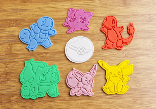 Tagliabiscotti Set Pokémon Pikachu Evee Squirtle Jigglypuff Charmander Bulbasaur