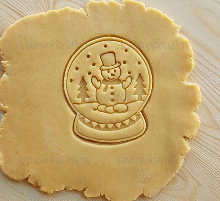 Globo Con Pupazzo Di Neve Formine Biscotti Pasta Zucchero Cookie Cutter 8x10 cm