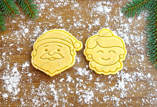 Set Formine Taglia Biscotti Babbo Natale e Signora Claus Cookie Cutter Natalizi