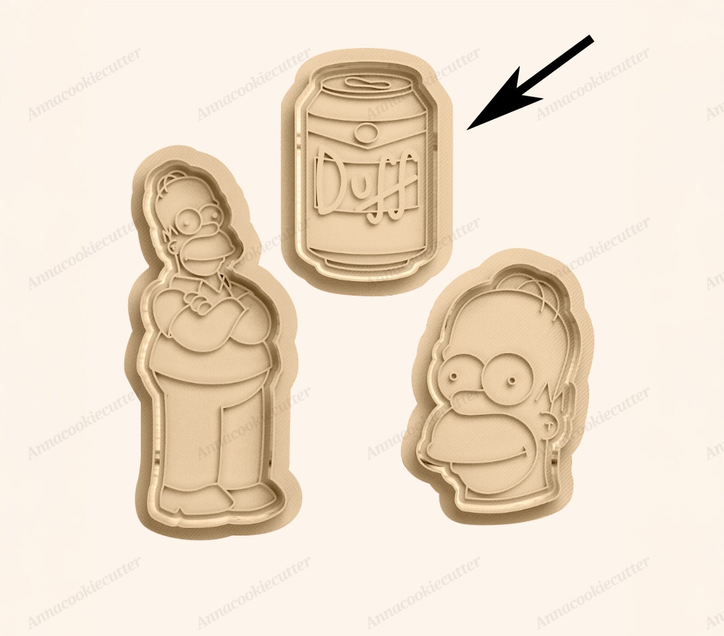 Formine Taglia Biscotti I Simpson, Homer, Duff, Testa di Homer Cookie Cutter