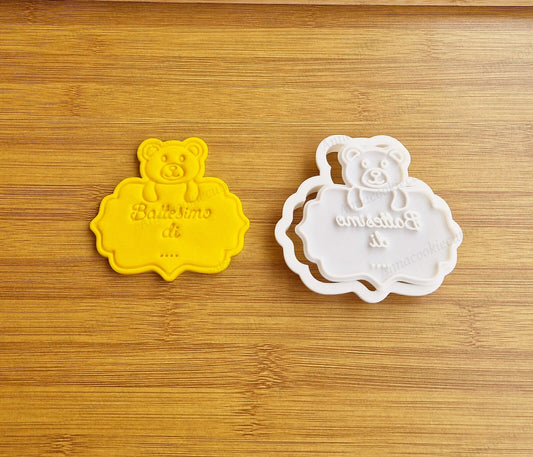 Orsetto Battesimo Nome Personalizzato Formina Per Biscotti Orso Idea Regalo 8 cm