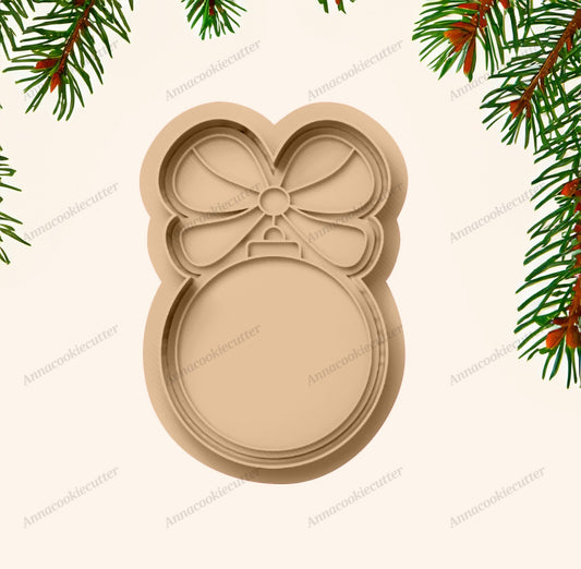 Formina Taglia Biscotti Pallina Di Natale con Fiocco Cookie Cutter Natalizio