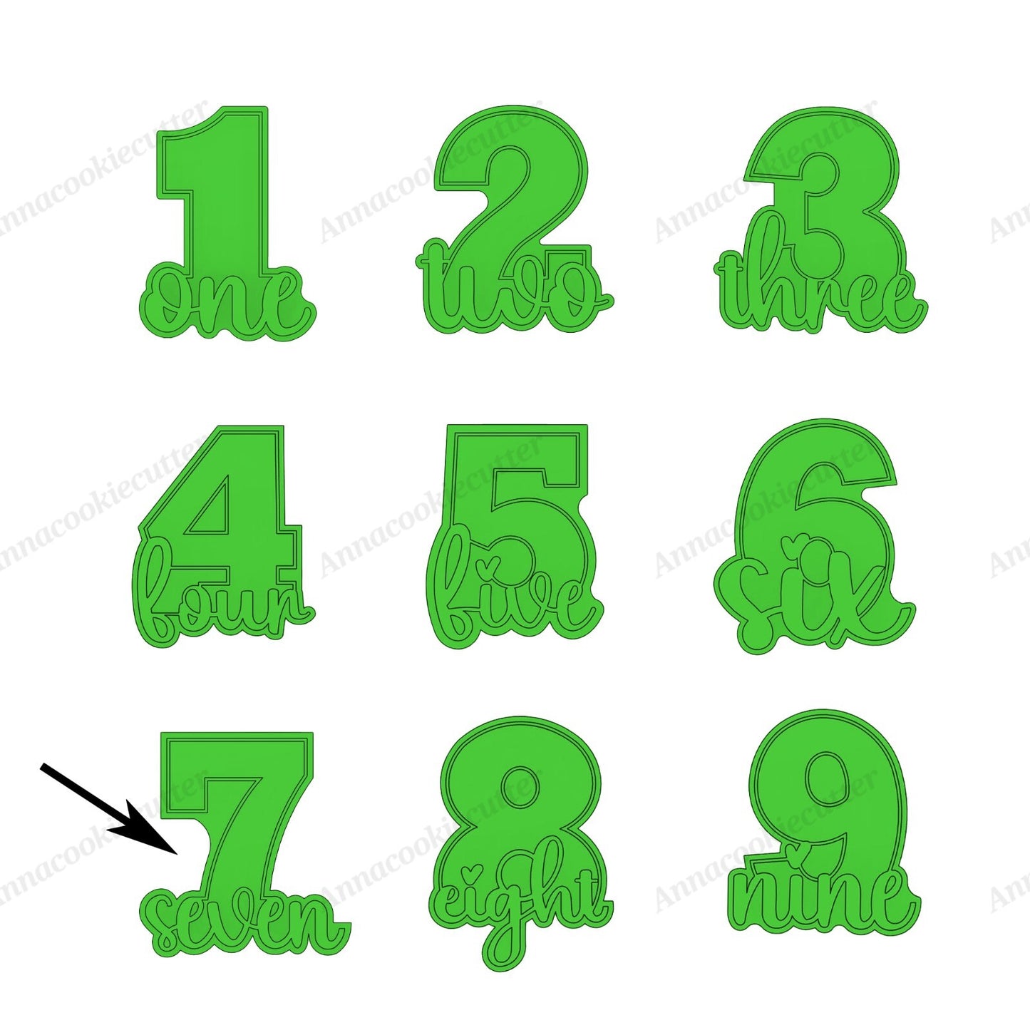 Set di Formine per Biscotti con Numeri di Compleanno da 1 a 9 Cookie Cutter