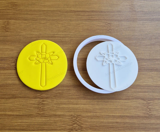 Santa Croce Floreale Formina Biscotti Battesimo Comunione Cresima Cookie Cutter