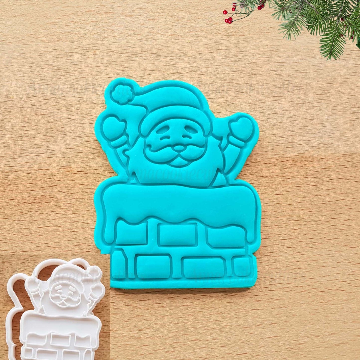 Babbo Natale Scende Dal Camino Formina Per Biscotti Stampo Natale Cookie Cutter