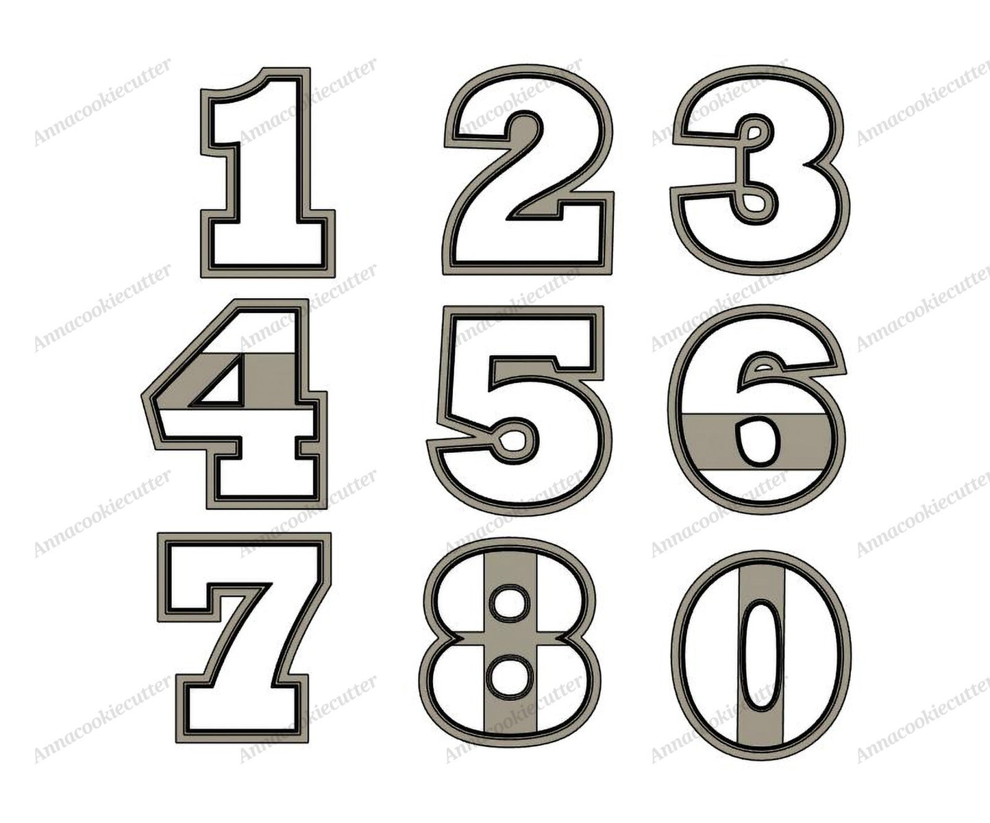Formine Tagliabiscotti Numeri Set 9 Pezzi Compleanno Feste Bambini Cookie Cutter