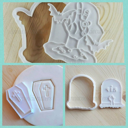 Set Mano Zombie Stampo Lapide Bara Formina Per Biscotti Tagliabiscotti