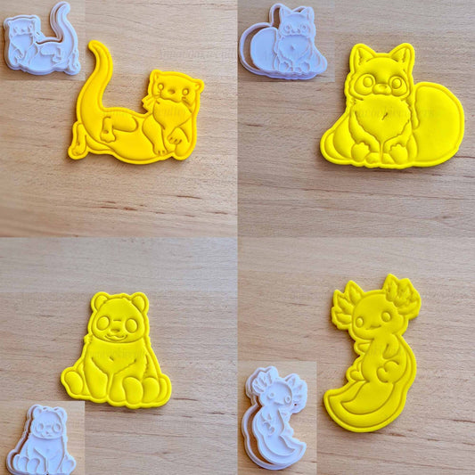 Set Tagliabiscotti Procione Lontra Panda Axolotl Formine Per Biscotti Animali