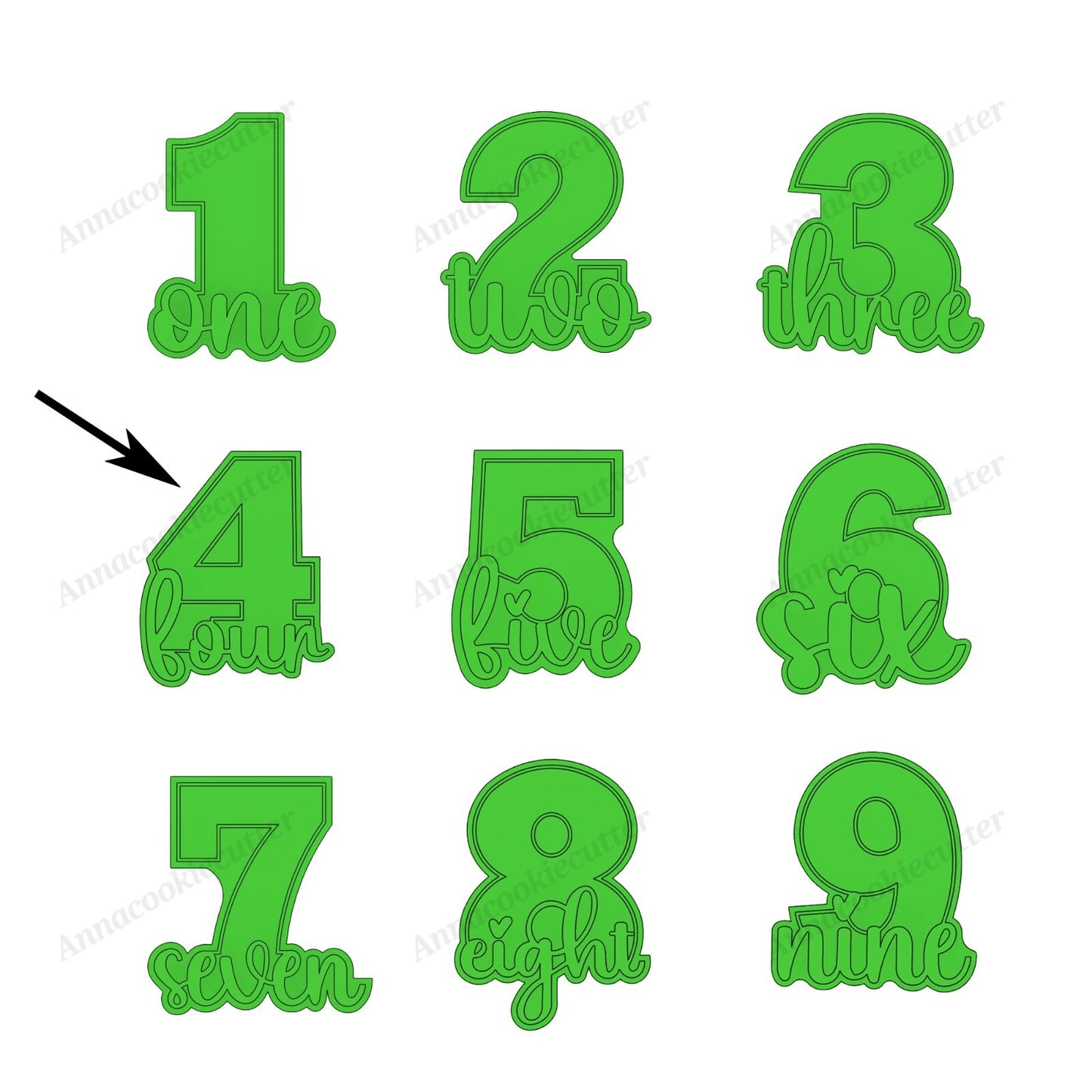 Set di Formine per Biscotti con Numeri di Compleanno da 1 a 9 Cookie Cutter