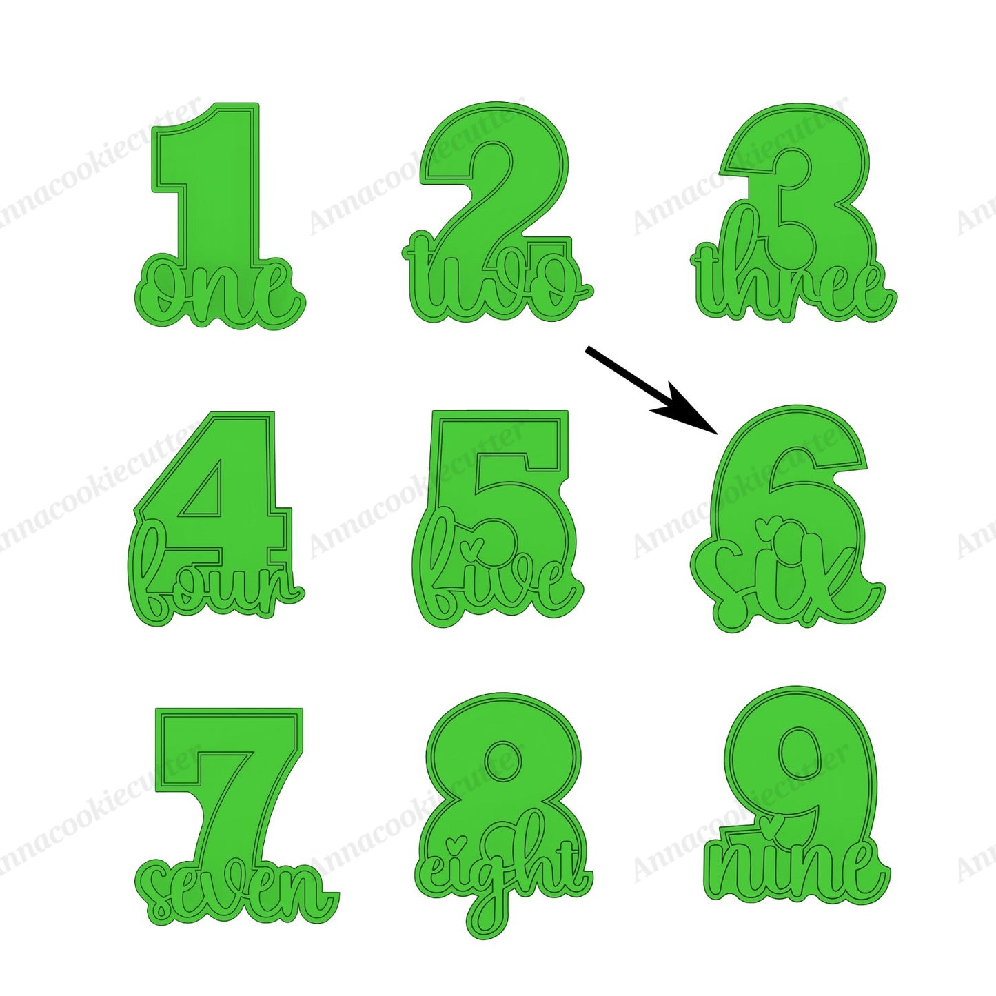 Set di Formine per Biscotti con Numeri di Compleanno da 1 a 9 Cookie Cutter