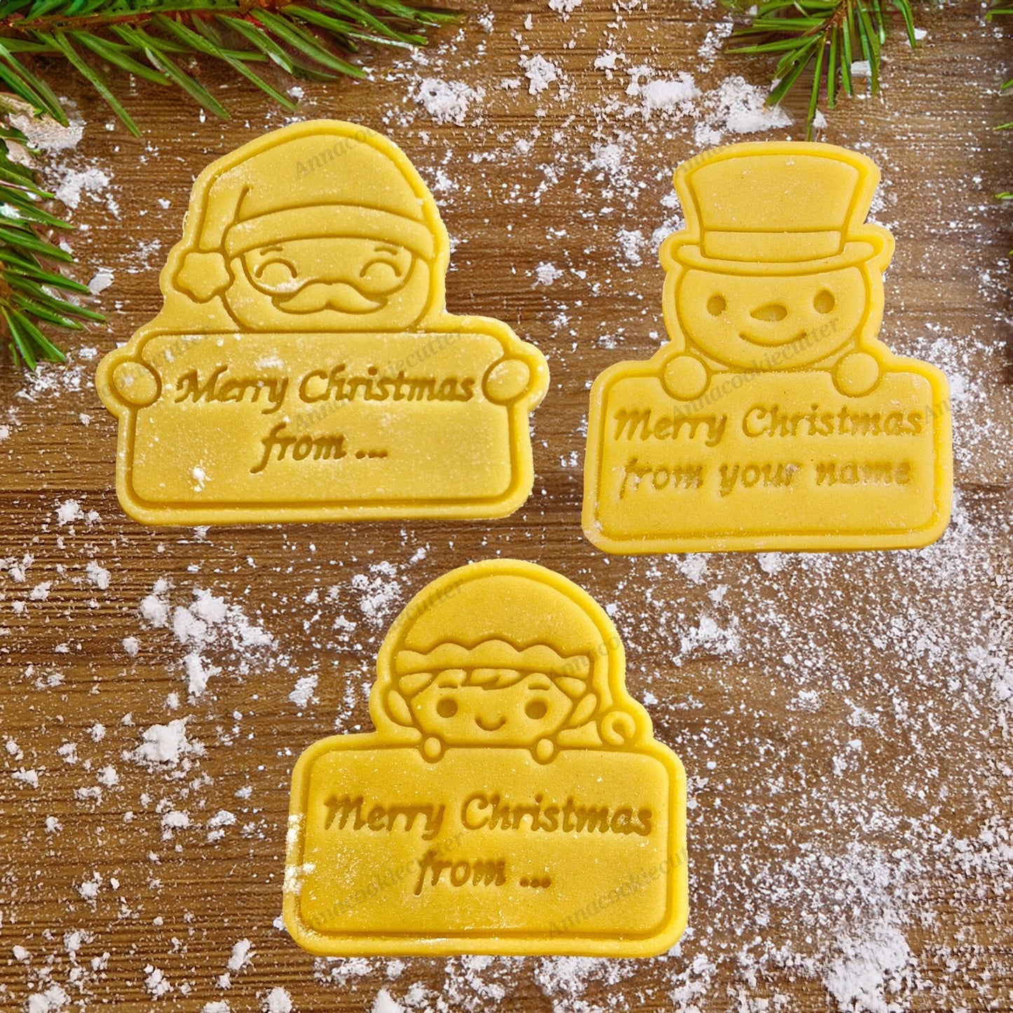 Formina Tagliabiscotti Merry Christmas Cookie Cutter Personalizzabile Con Nome