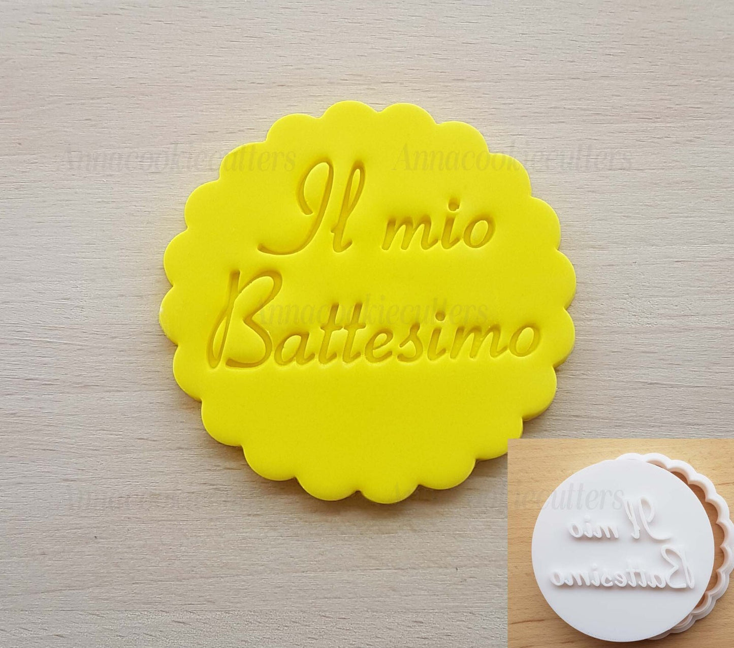 Timbro Il Mio Battesimo Embossing Impronta Cake Design Formina Cookie Cutter 7cm