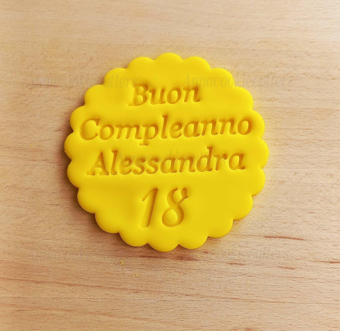 Tagliabiscotti Personalizzabile con Età, Nome e Testo - Formina per Biscotti 7cm