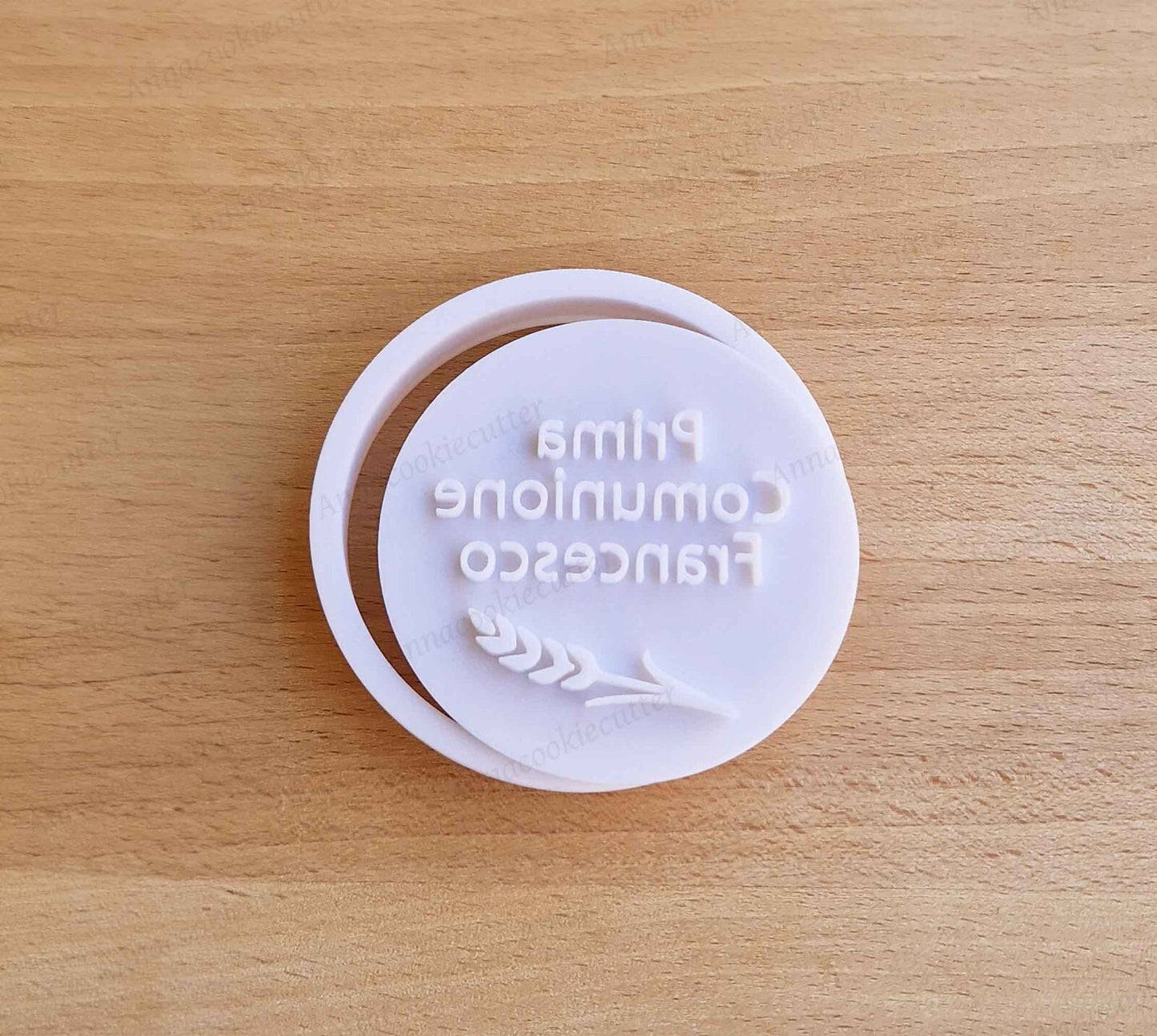 Prima Comunione Cookie Cutter Timbro Nome Personalizzabile Tagliabiscotti 7,5cm