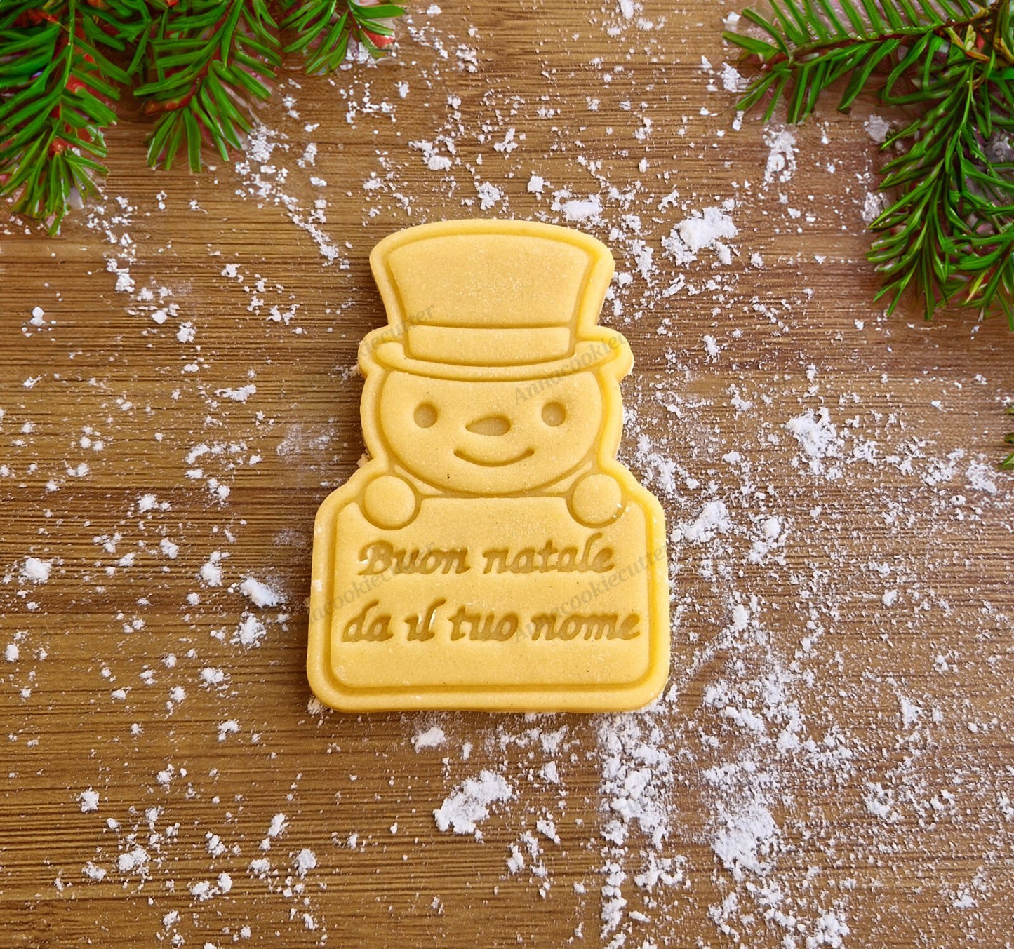 Formina Taglia biscotti Buon Natale Cookie Cutter Personalizzabile Con Nome 8 cm