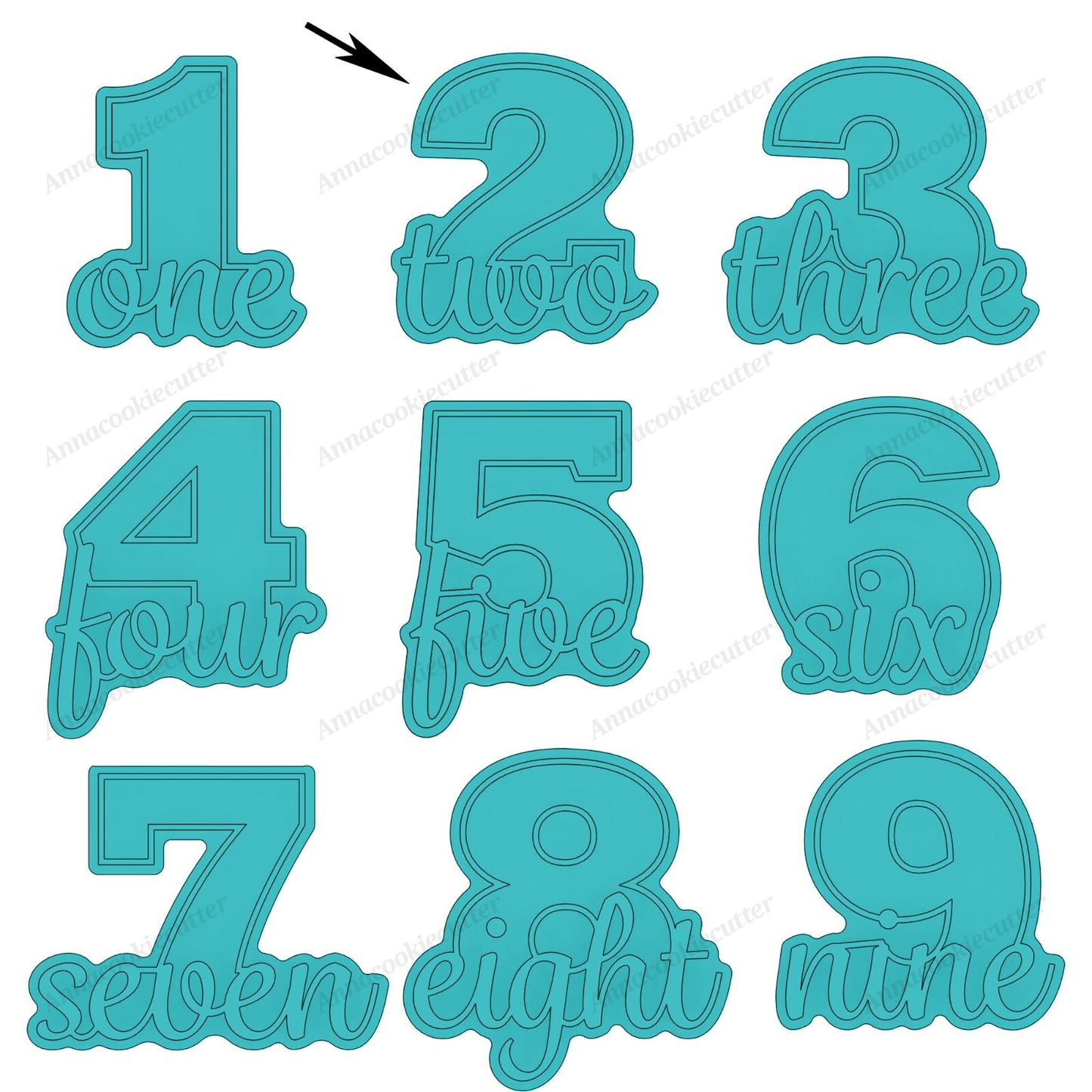 Set di Formine per Biscotti con Numeri di Compleanno da 1 a 9 Cookie Cutter