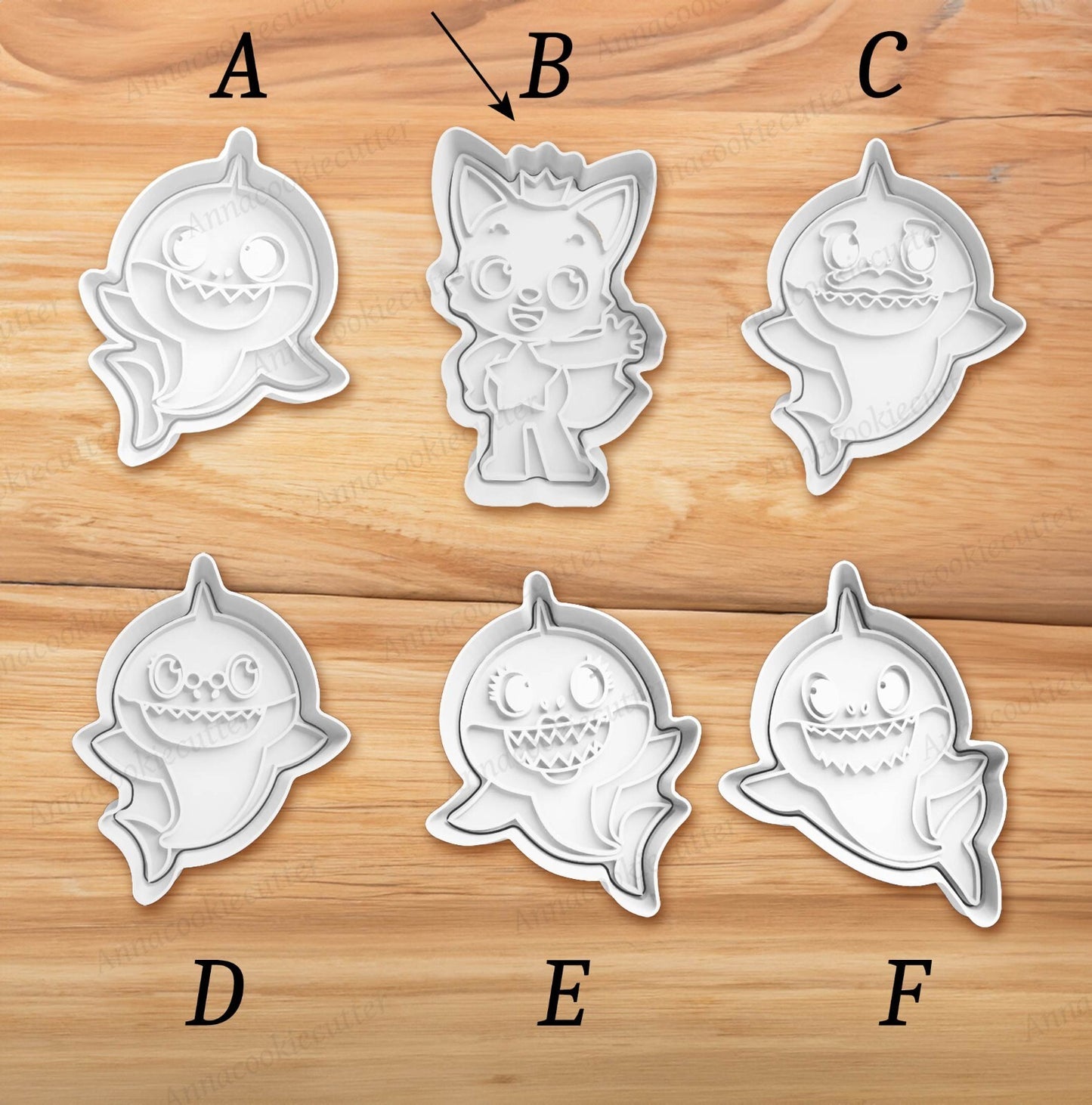 Baby Shark Set 6pz Formine Biscotti Fai Da Te Decorazione Torte Feste Compleanno