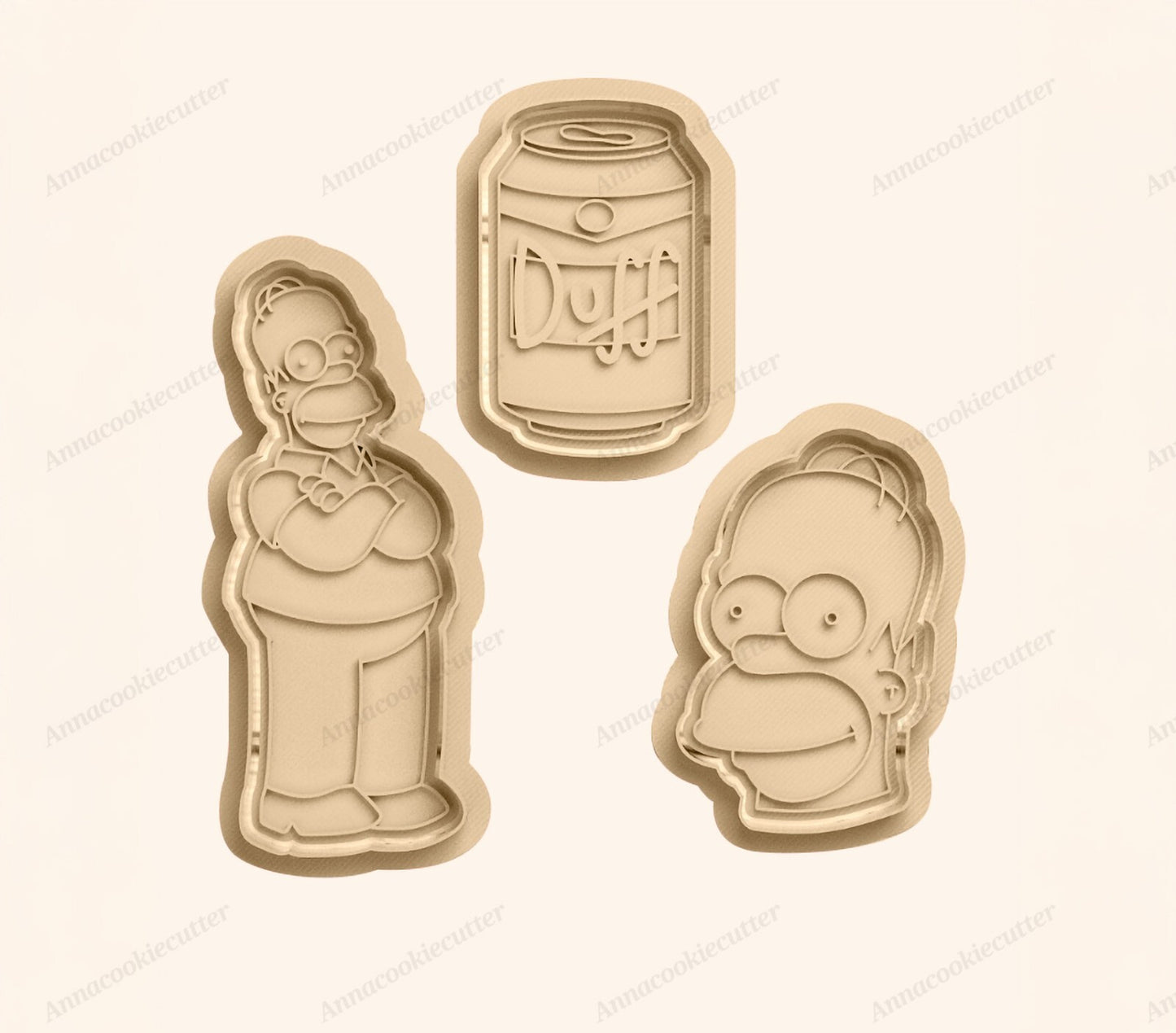 Formine Taglia Biscotti I Simpson, Homer, Duff, Testa di Homer Cookie Cutter