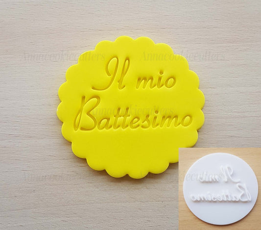 Timbro Il Mio Battesimo Formina Biscotti Impronta Cake Design Cookie Cutter 7 cm