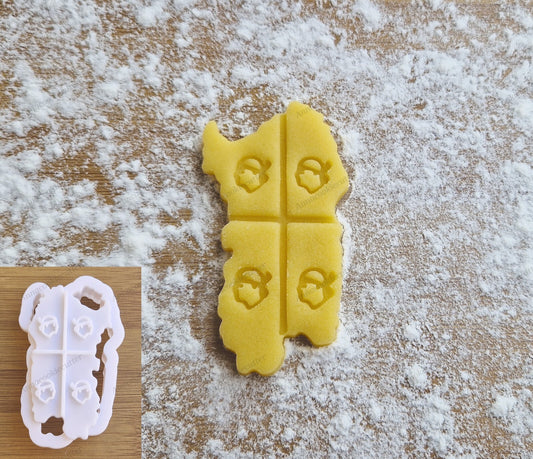 Formina Sardegna Taglia Biscotti Regione con Simbolo Quattro Mori Cookie Cutter