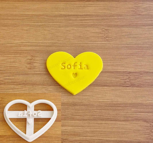 Cuore Nome Personalizzato Formine per Biscotti Compleanno Nascita Comunione 7cm
