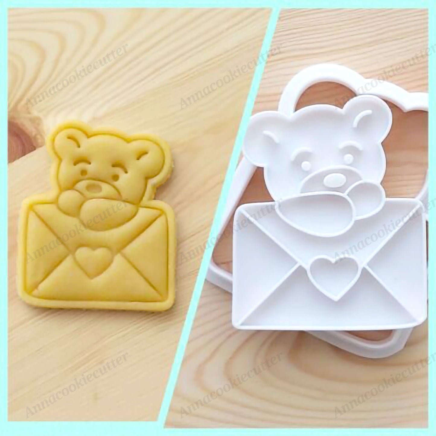 Orsacchiotto San Valentino Formina  Biscotti Pasta Zucchero Cookie Cutter 7x8 cm