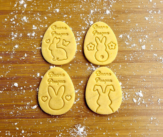 Formine Buona Pasqua Taglia Biscotti Uova Coniglio Cookie Cutter Pasquali