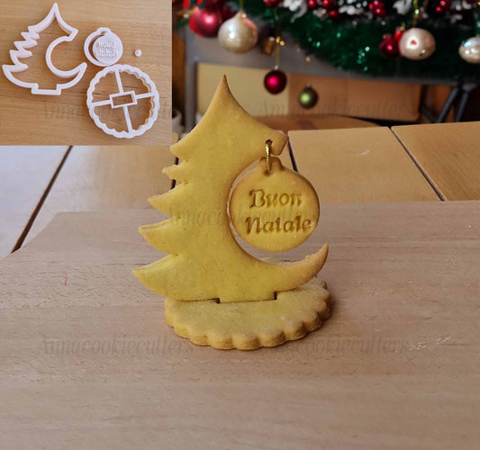 Tagliabiscotti Albero di Natale 3D Formina per Biscotti Buon Natale Ideea Regalo