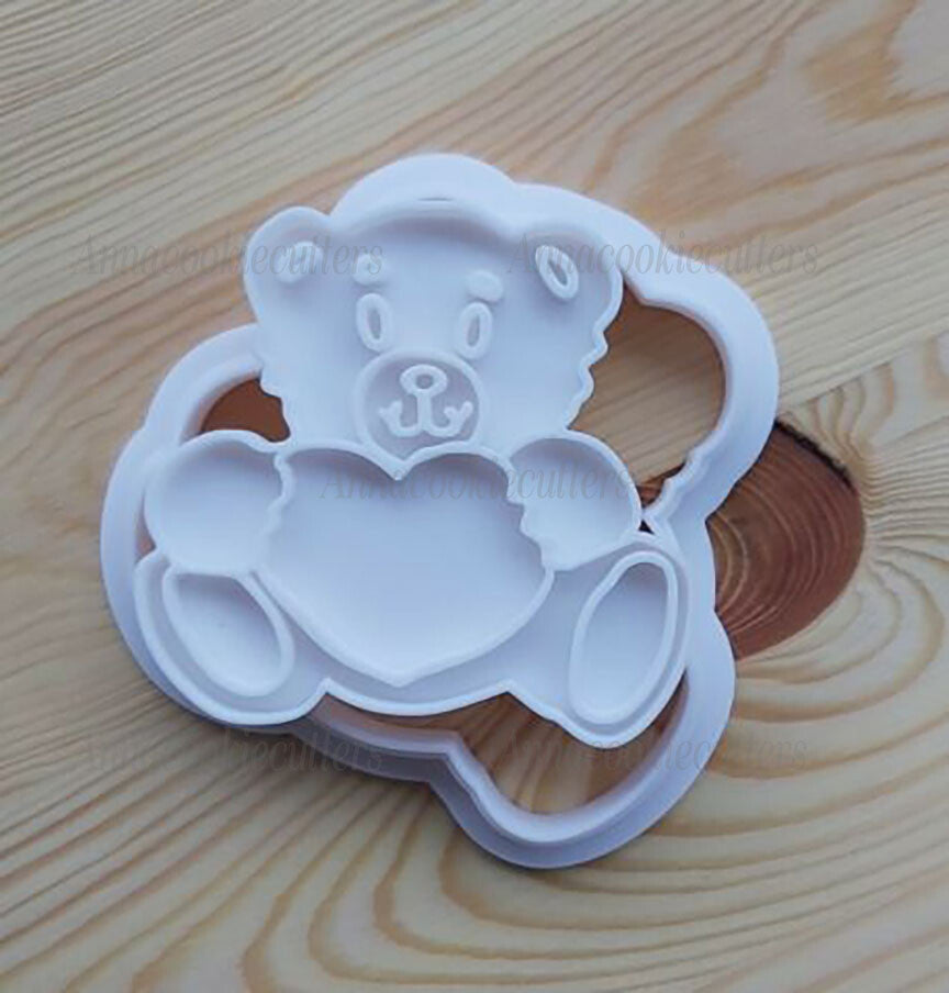 Orsetto Peluche Formina Per Biscotti Orsacchiotto Cuore Cookie Cutter 7x7 cm