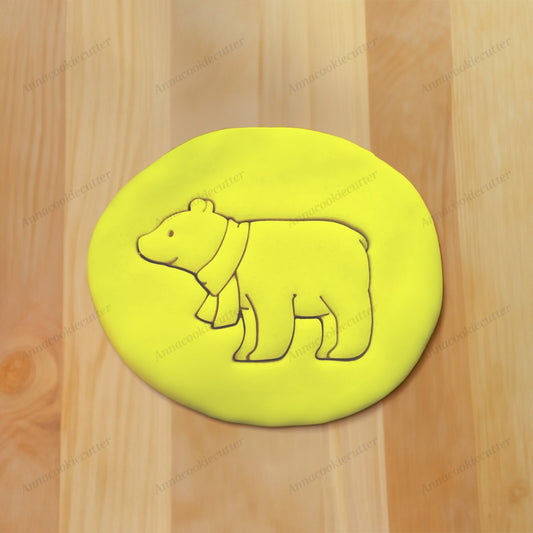 Formina per Biscotti Orso Polare con Sciarpa Tagliabiscotti Cookie Cutter
