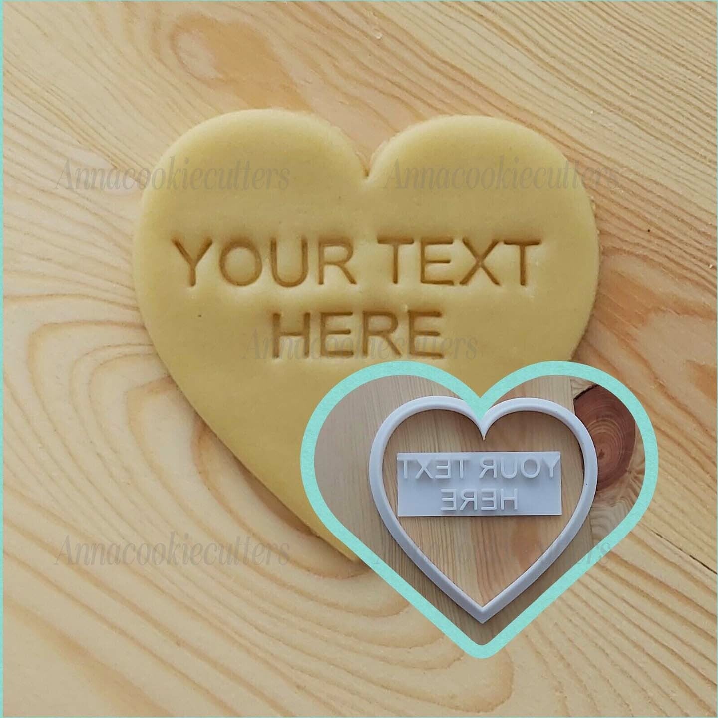 Cuore Testo Personalizzabile Formina Biscotti San Valentino Cookie Cutter 10x10