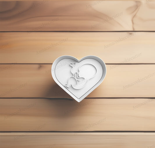 Nascita Neonato Cordone Cuore Bimbo Formina Taglia biscotti Cookie Cutter