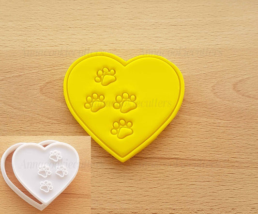 Cuore Impronte Di Zampe Formina Per Biscotti Cane Stampo Tagliabiscotti
