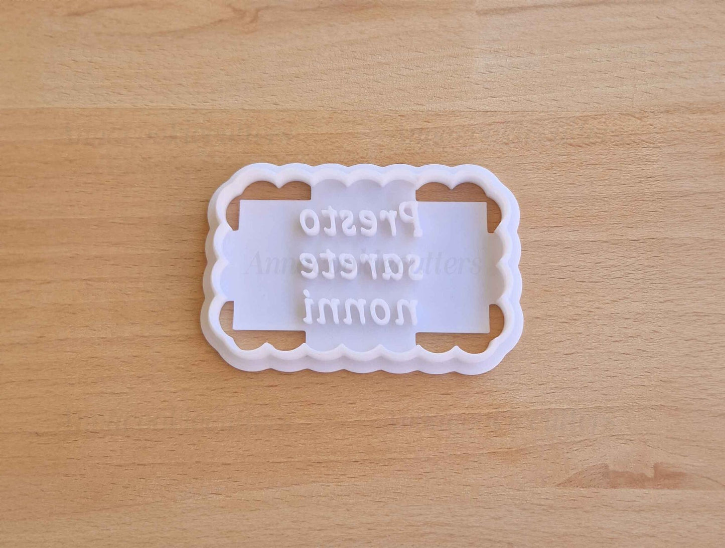 Tagliabiscotti Annuncio Gravidanza Futuro Bambino Testo Personalizzabile 7x5 c