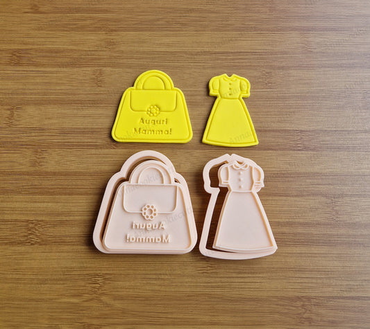 Formine Per Biscotti A Forma Di Borsa E Abito Vintage Elegante Festa Della Mamma