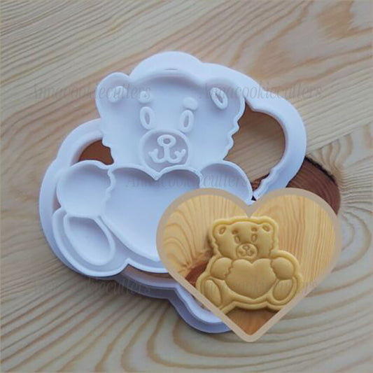 Orsetto Peluche Formina Per Biscotti Orsacchiotto Cuore Cookie Cutter 7x7 cm