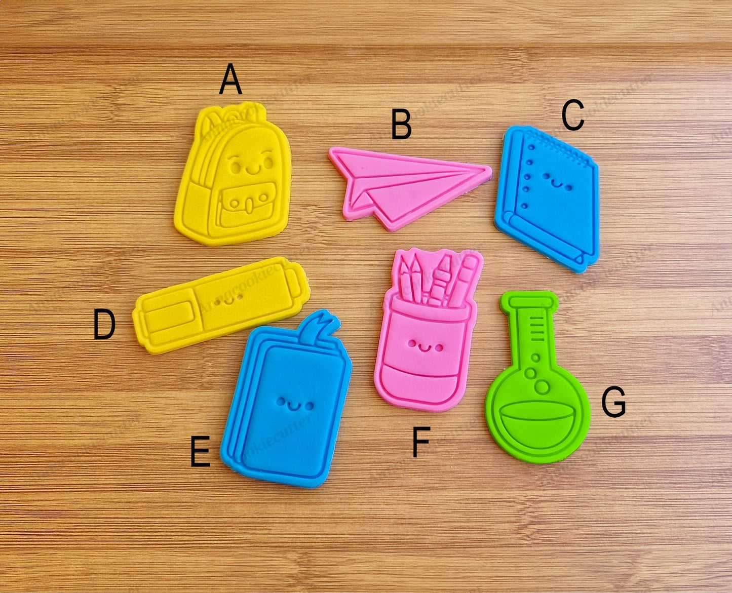 Back to School Set 7 cm Tagliabiscotti Formine Biscotti Scuola Festa Inizio Anno