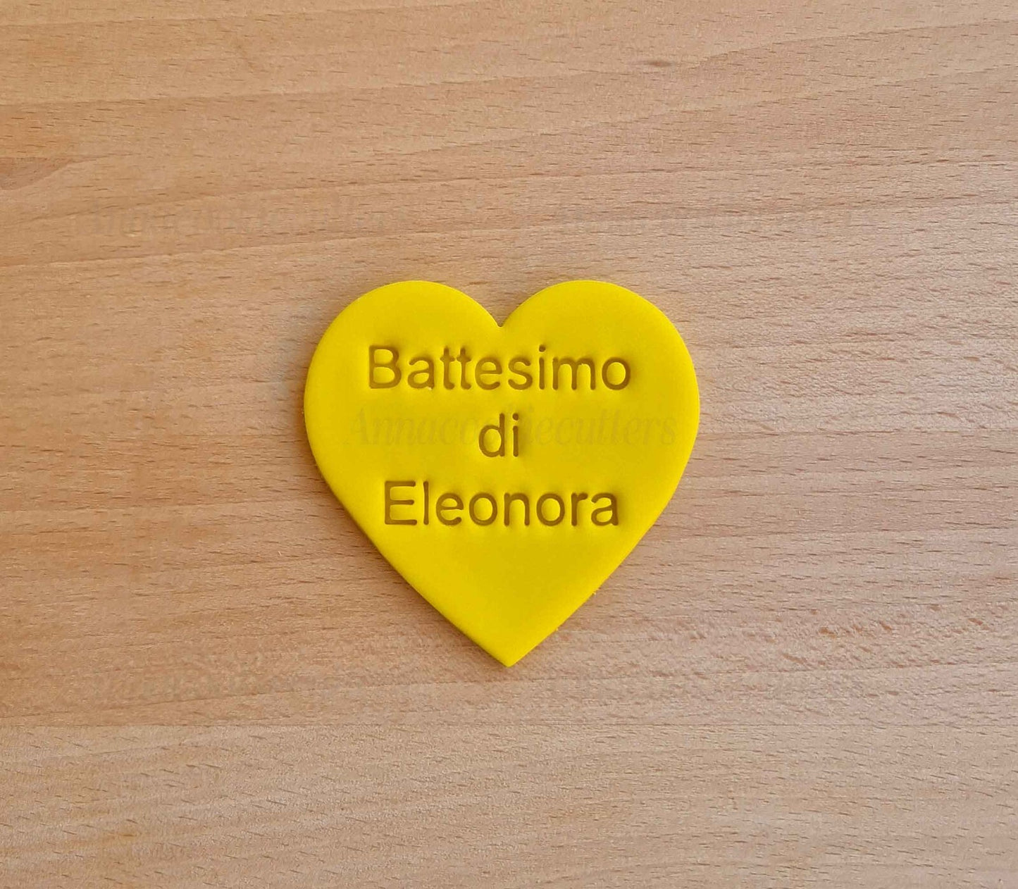Tagliabiscotti Battesimo Nome Personalizzato Formina Per Biscotti Cuore 7 cm