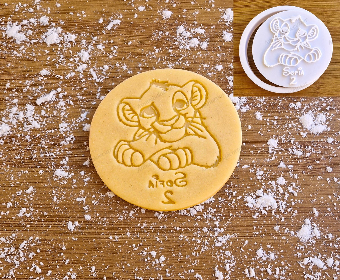 Simba Re Leone Formina Taglia Biscotti Personalizzata Con il Nome e L'età