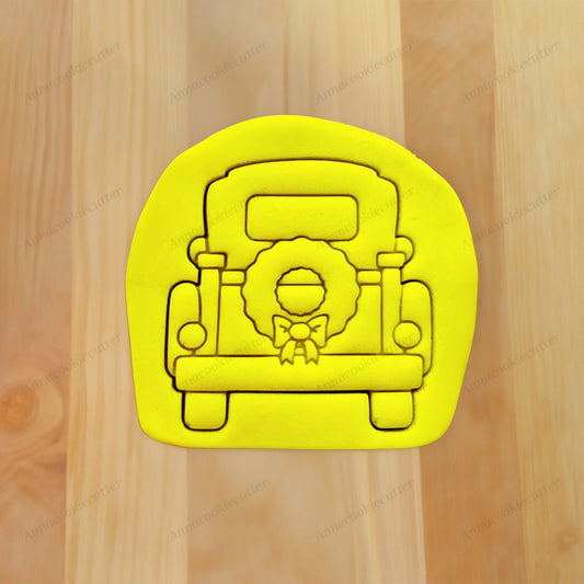 Formina per Biscotti a Forma di Camioncino Natalizio Con Ghirlanda Cookie Cutter