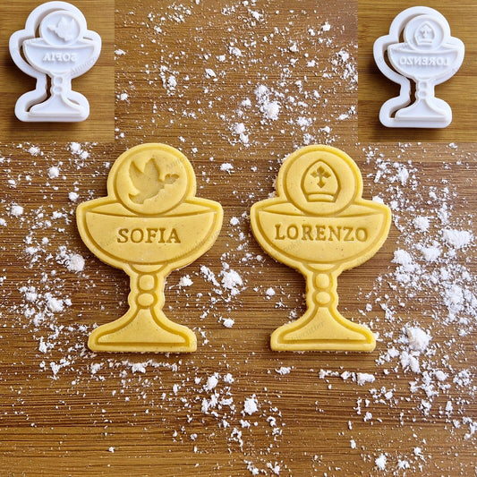 Calice Personalizzabile Taglia Biscotti Bomboniere Segnaposto Comunione Cresima