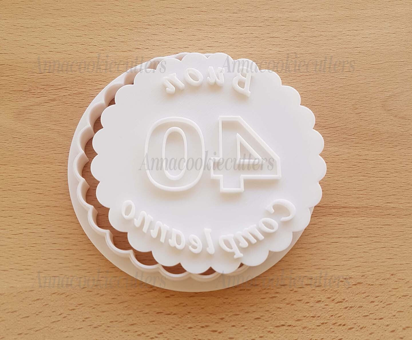 Compleanno 50 40 Anni Formina Personalizzabile Per Biscotti Cookie Cutter 8 cm