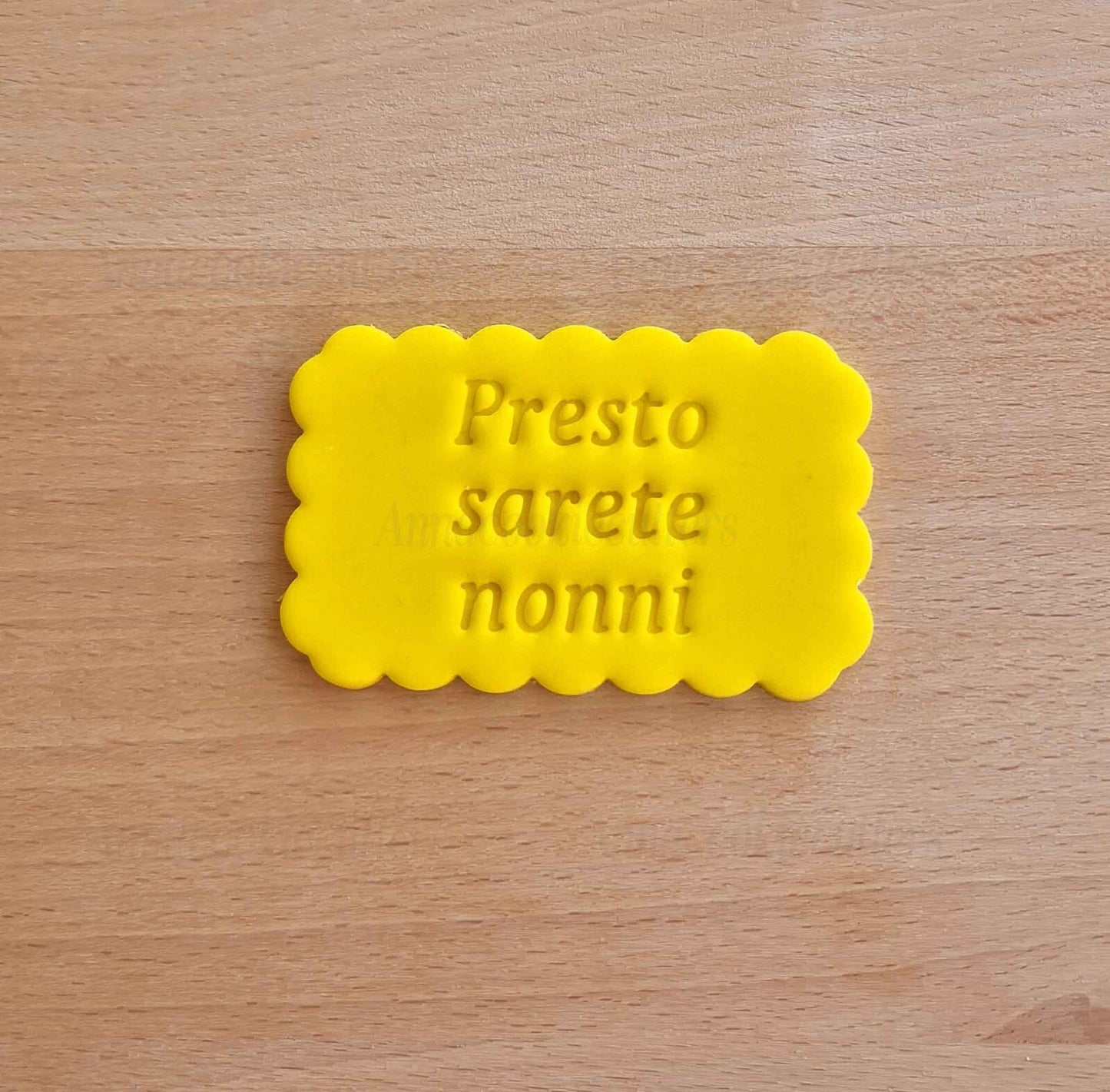 Tagliabiscotti Annuncio Gravidanza Futuro Bambino Testo Personalizzabile 7x5 c
