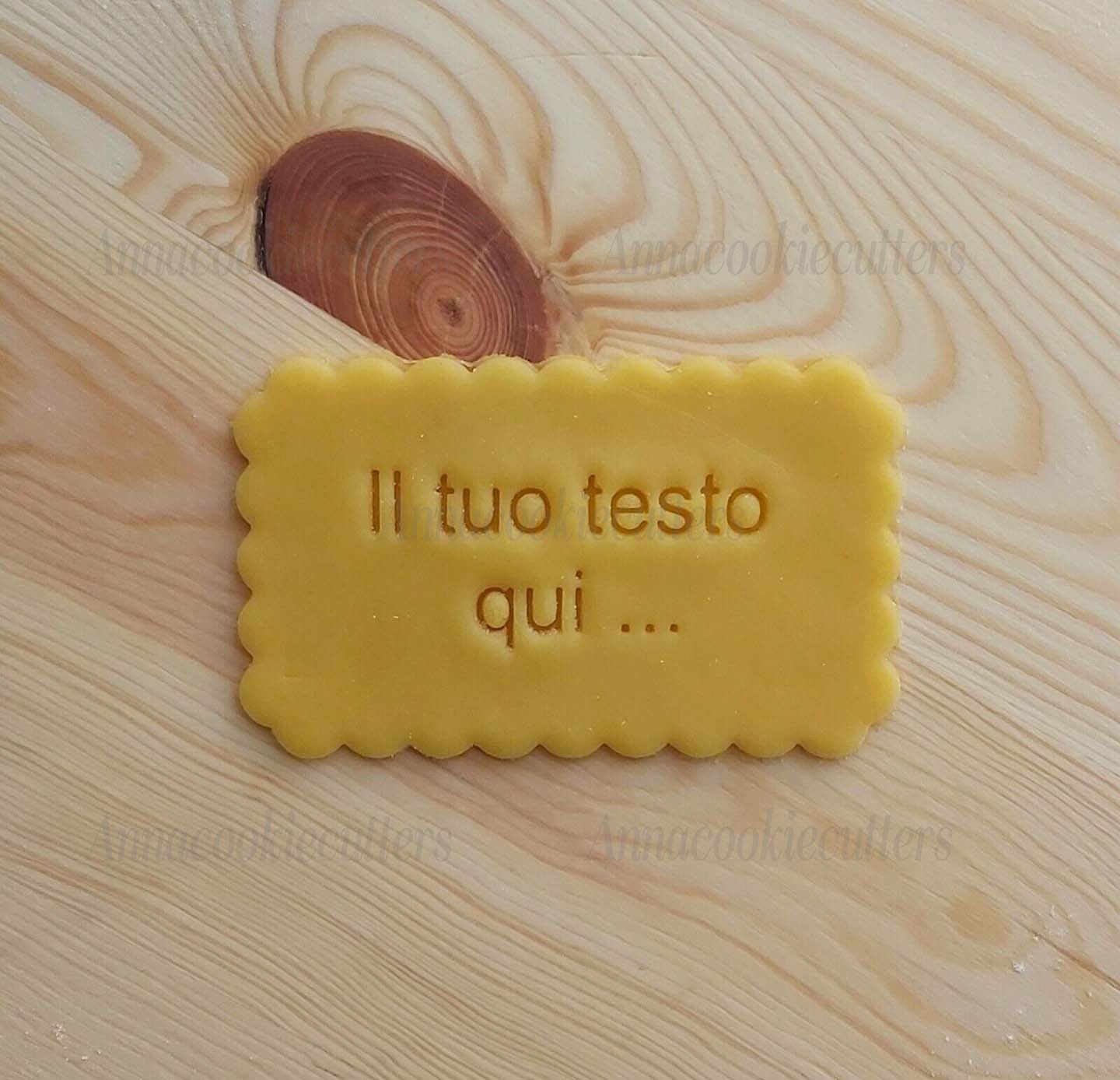 Biscotto Con Testo Personalizzabile Compleanno Matrimonio Stampino Cookie Cutter