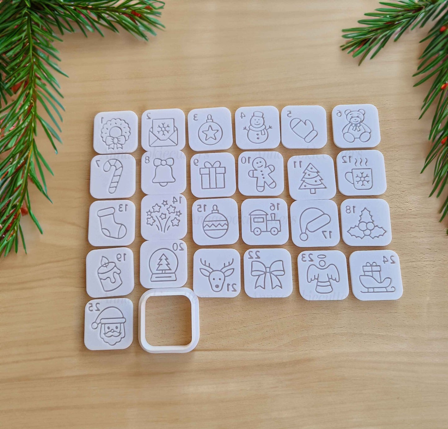 Calendario dell'Avvento Set Tagliabiscotti Natale Formine Per Biscotti Natalizi